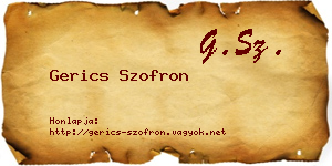 Gerics Szofron névjegykártya